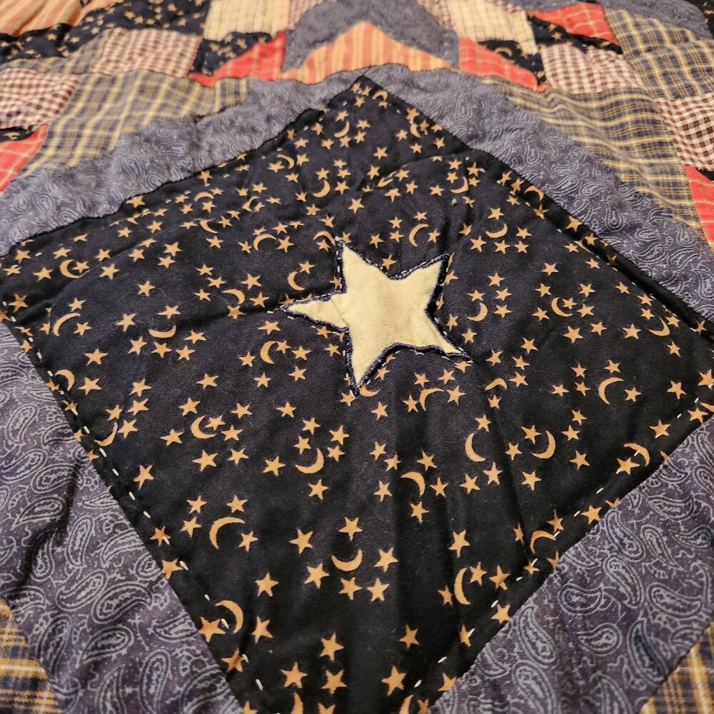 VTG Disney Mickey Minnie Mouse Cotton Patchwork Quilt Wallhanger - Picture 4 of 11